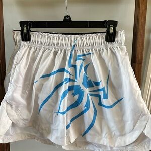 Women's Athletic Shorts with Front Blue Spider Graphic